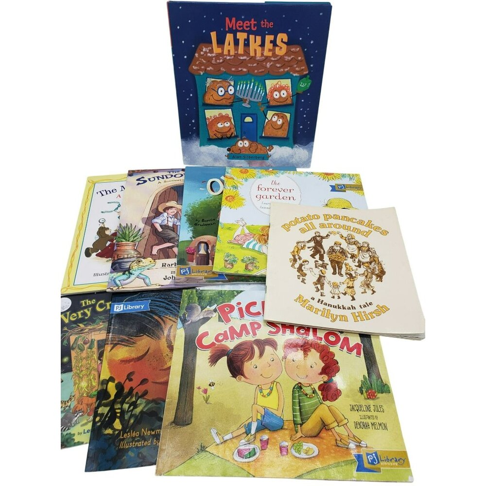 Lot of 9 Jewish Children's Books, 1 HB 8 PB, PJ Library, Hanukkah Passover